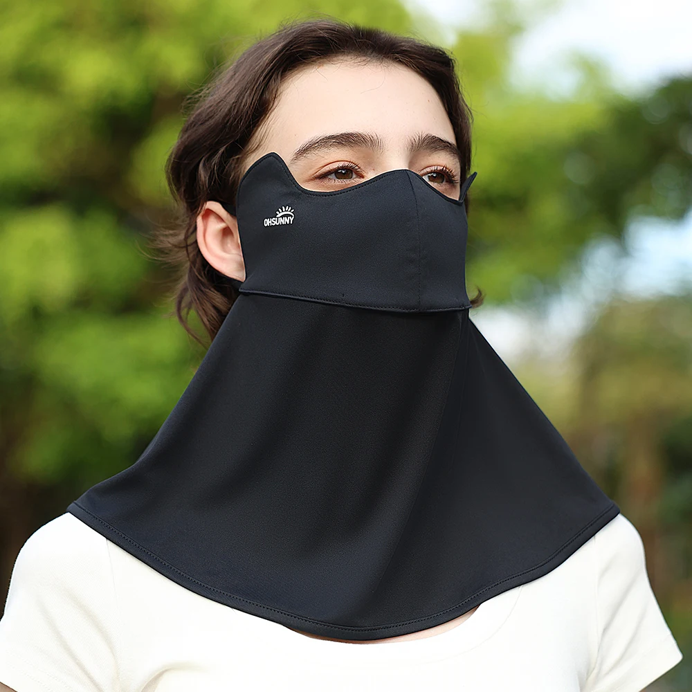 Ohsunny-mascarillas de ciclismo Unisex, bufanda de protección solar Anti-UV UPF2000 + protector solar para cuello extendido, sombrilla, cubierta facial para exteriores