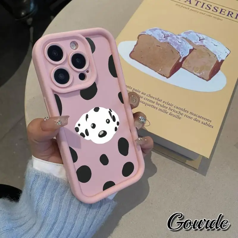 

Gourde Cute Polka Dots and Dalmatian Pattern Phone Case for iPhone 16 15 14 12 13 11 Pro Max iP 7 8 Plus iPhone X Xs Xr Xs Max