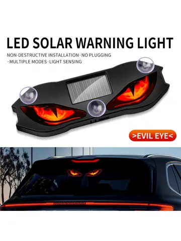 Solar Powered Car Neon Light Wireless Cool DEMON EYE Led Ambient Light Suction Cup USB Rechargeable Atmosphere Breathing Lamp