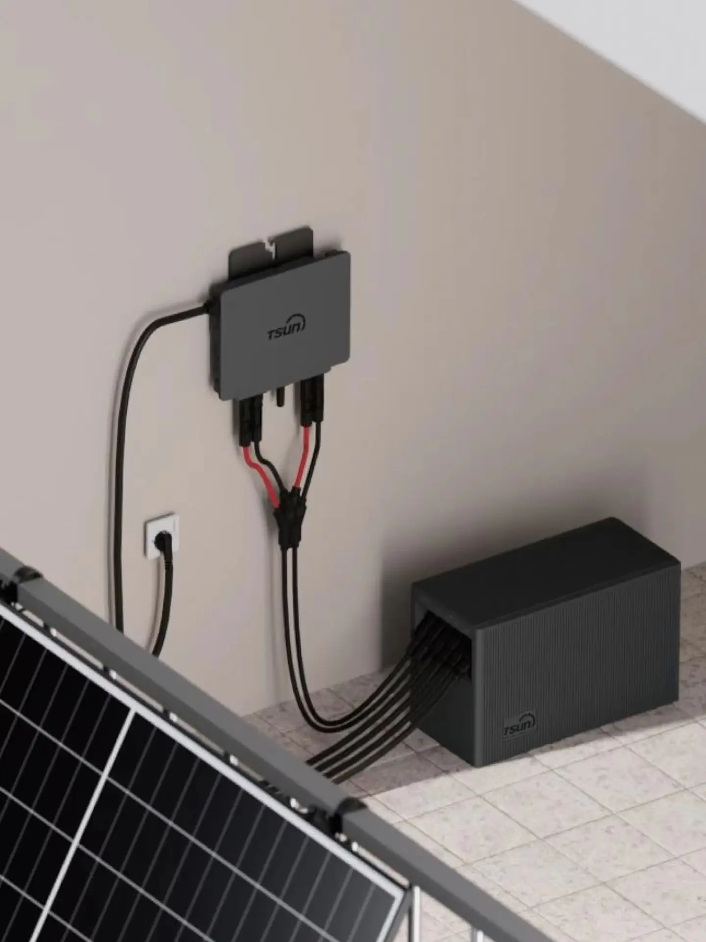 TSUN Mikro-Wechselrichter 800W TSOL-MS800(MX800Lite) für Balkonkraftwerk, IP67 wetterfest, Plug&Play Installation, 2 MPPT, Bluetooth & WiFi, inkl. 5m Anschlusskabel Micro Inverter