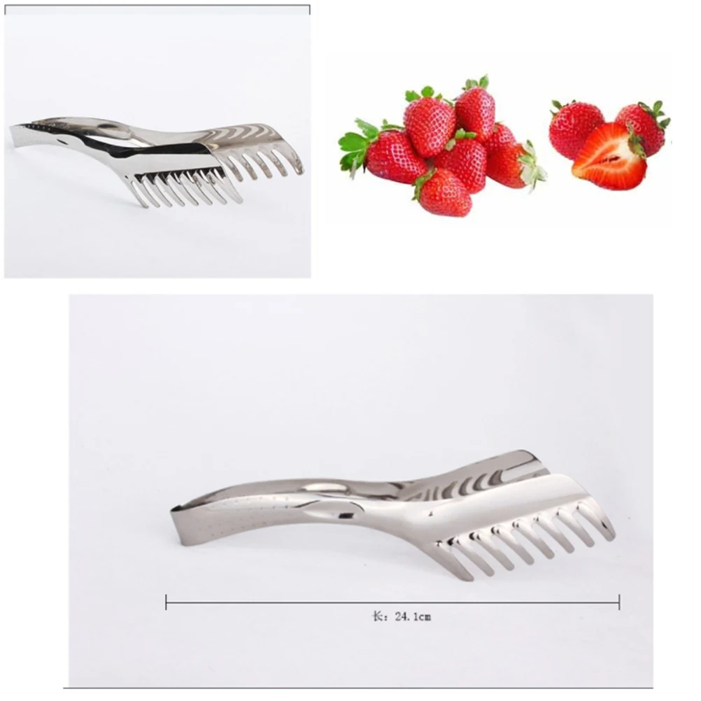 

Stainless Steel Food Tongs BBQ Clip Multifunctional Bread Easy Clean Resistant Lightweight Anti Skid Long H