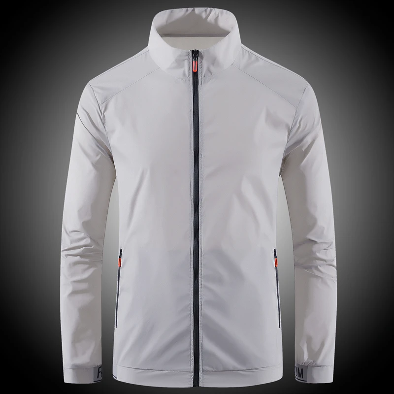 Chaqueta de protección solar para hombre, camisa de aire acondicionado transpirable, ultrafina, protección Uv, seda de hielo, estampado de