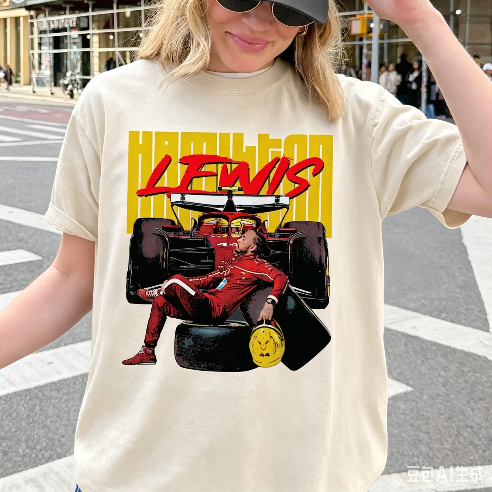 Lewis Hamilton 44 Racing T-shirt Men's Women's Summer Cotton Y2K Clothing Fashion Oversize Short-sleeved Top Unisex Streetwear - view 3