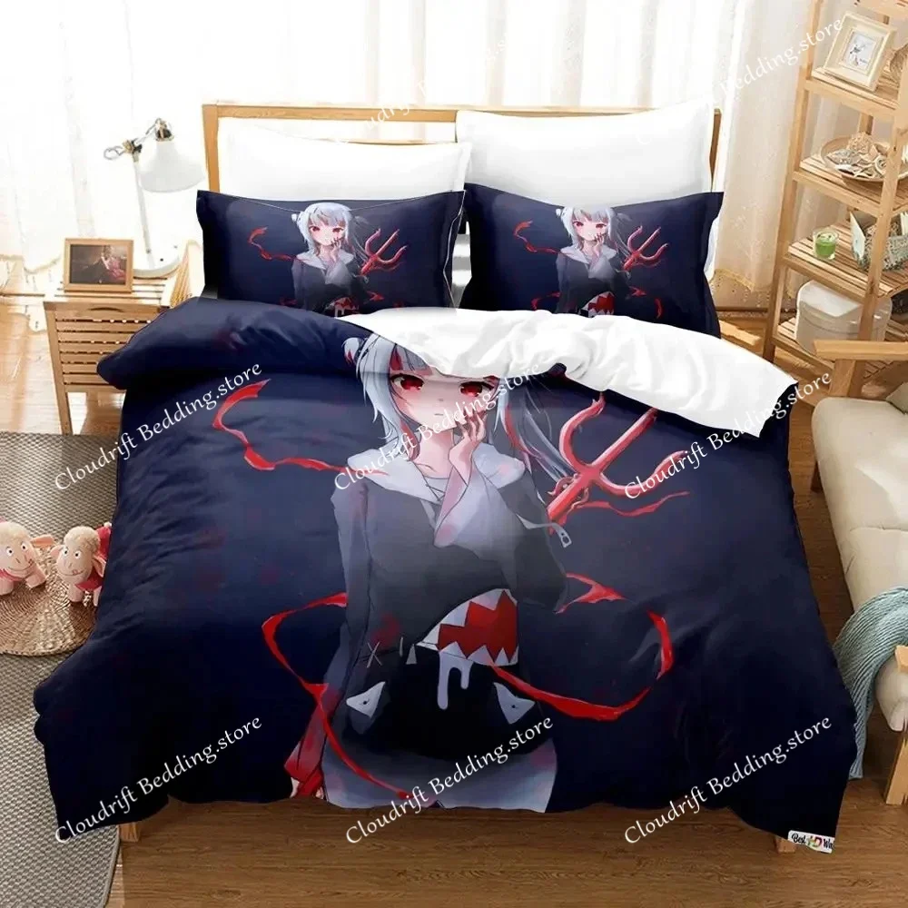 Gawr Gura Reflect Fanart holoMyth Bedding Set Duvet Cover Bed Set Quilt Cover Pillowcase Comforter king Queen Size Boys Adult 6