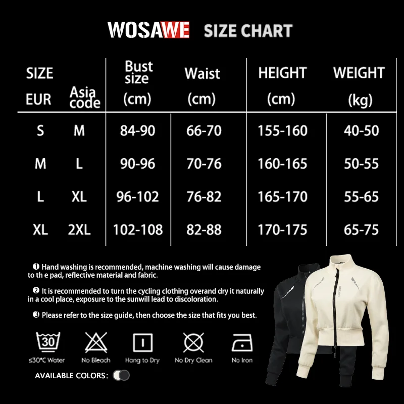 WOSAWE Women Motorcycle Riding Jacket Winter Warm Crop Coat with Removable Shoulder Elbow Pads Reflective Full Zipper Moto Gear