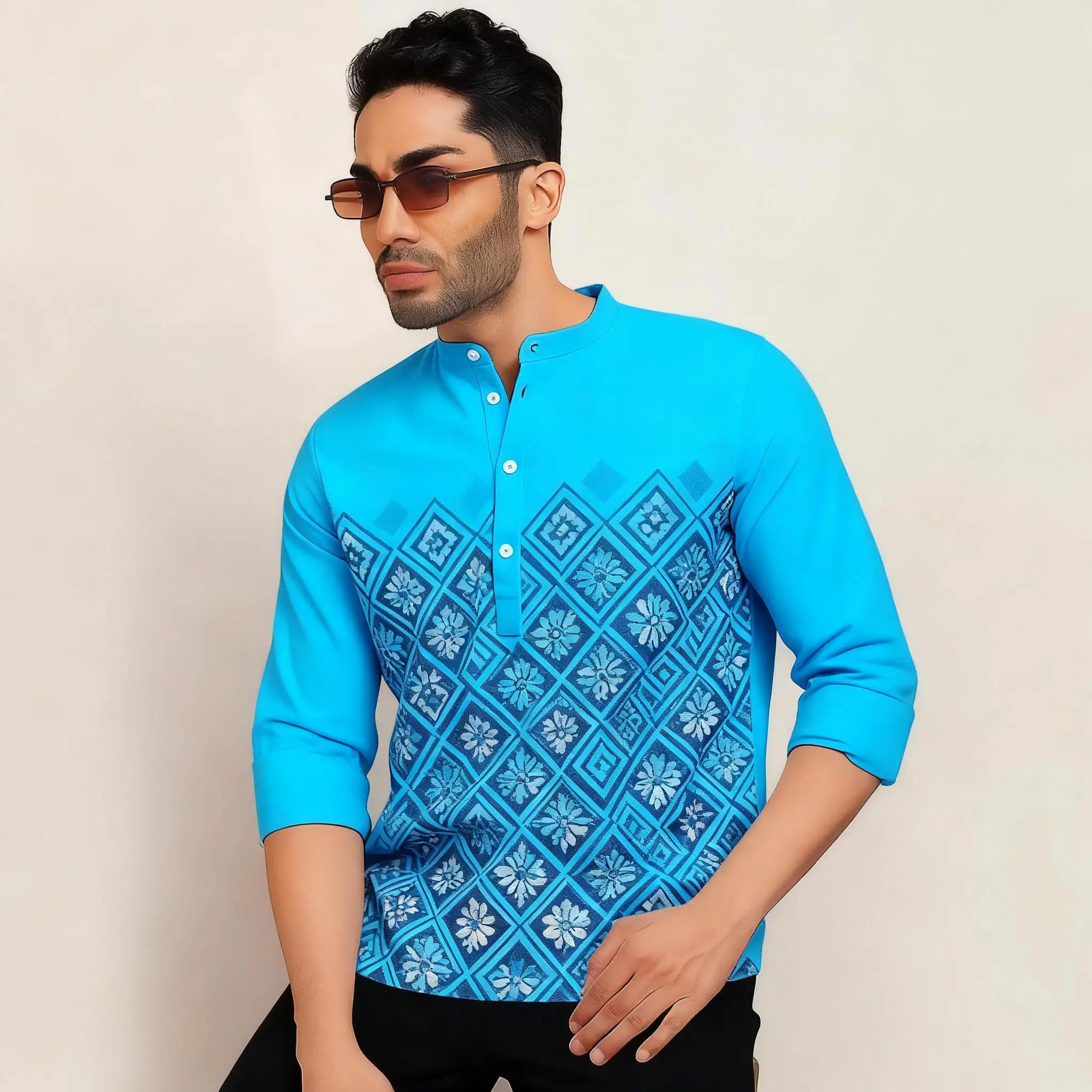 الرجال المسلمين الإسلامية العربية المرقعة مخطط التطريز عيد قميص مسلم جوبا عبايات فضفاضة غير رسمية 2026 Ropa Musulmana Hombre #5