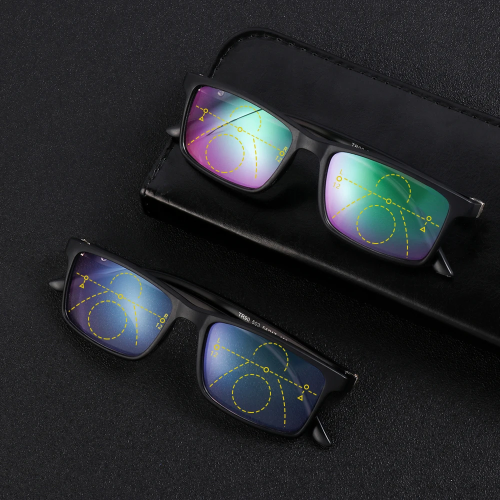 Bifokale Linsen Progressive Multifokus-Lesebrille für Männer 2023, Anti-Blaulicht, Nah-Fern-Lesebrille, Metall-Gafas – Detail 5