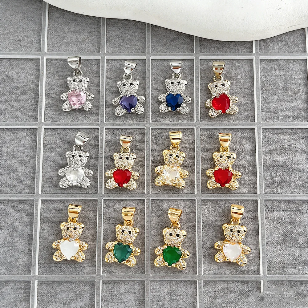 

Сердечный дизайн 12*20 мм 20 шт. подвески «сделай сам»/ювелирные аксессуары/форма медведя/ручная работа/позолота/медный кулон # 196119