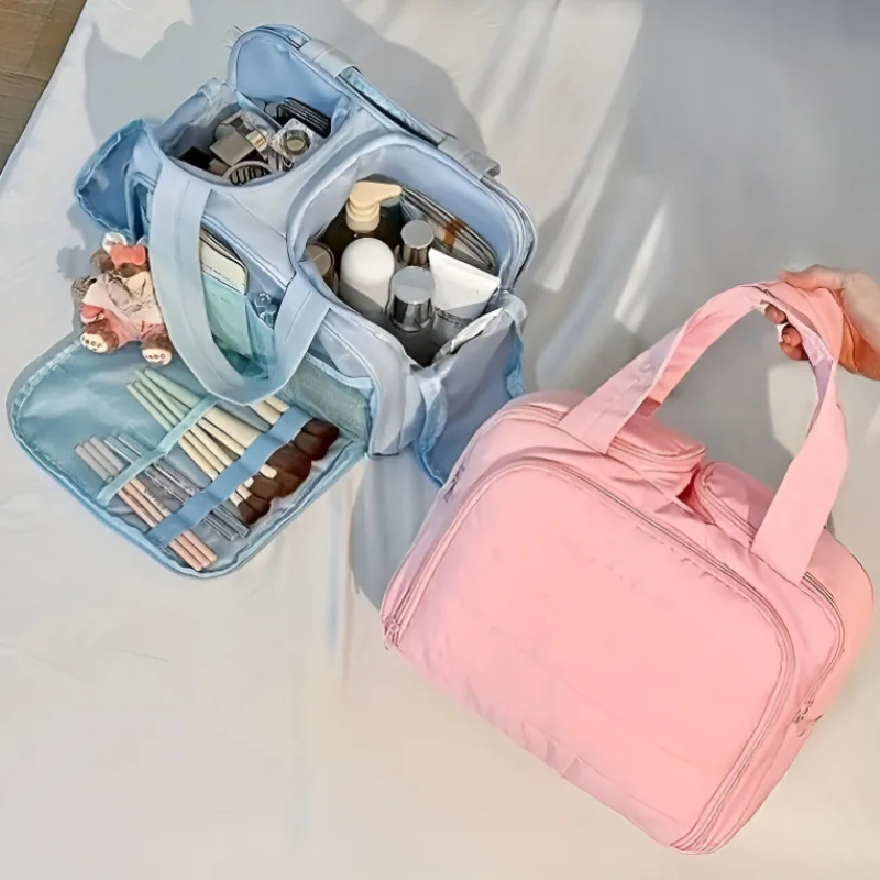新しいトラベル用化粧品バッグ、大容量マルチコンパートメント収納バッグ、トイレタリーバッグ、化粧品オーガナイザーポーチ、ポータブル収納