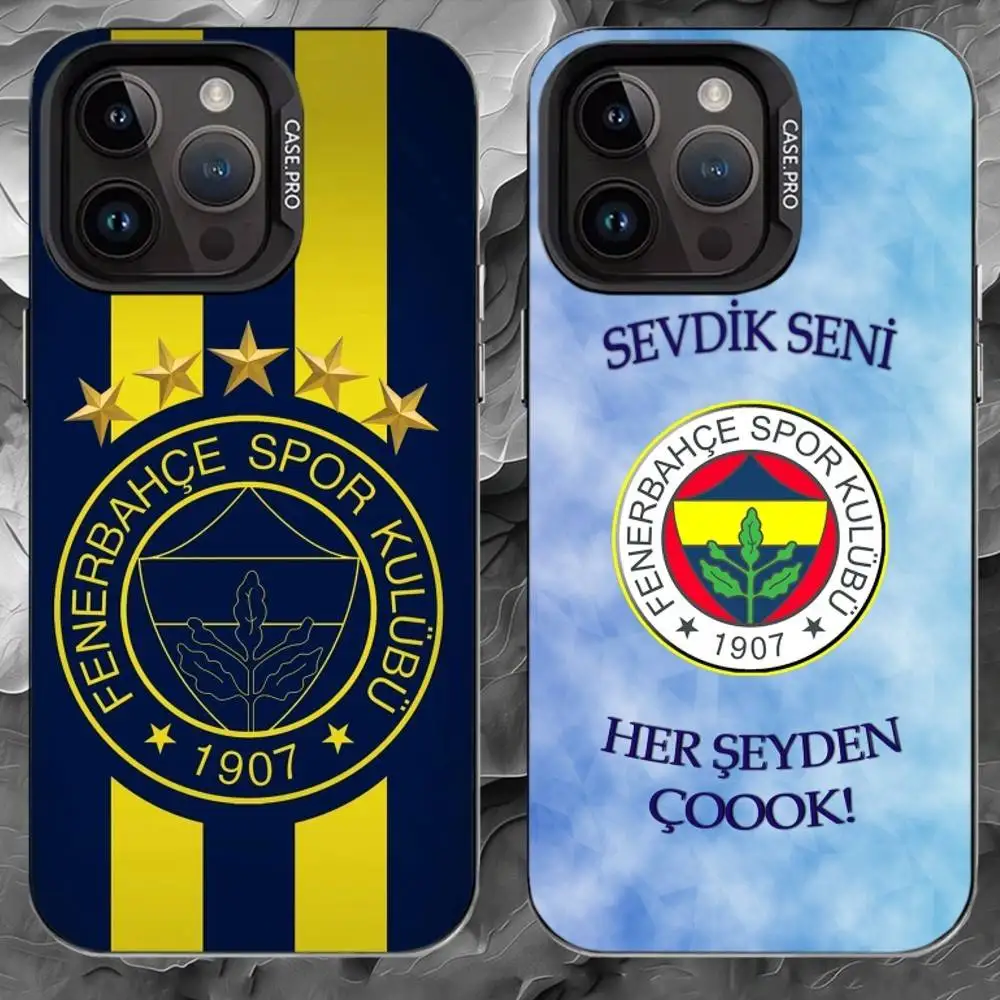 

T-Turkey Fenerbahce-E Phone Case For iPhone 17 16 15 14 13 12 11 Pro Max Plus Silver Matte Black Cover