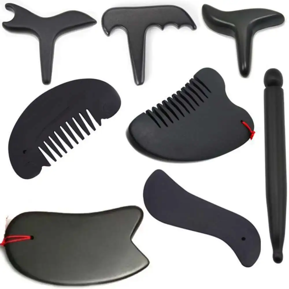 Bian Stone Scraping Board Massage Kit Meridian Acupoint Therapy Stick For Full Body Relax Muscle Pain Health Care