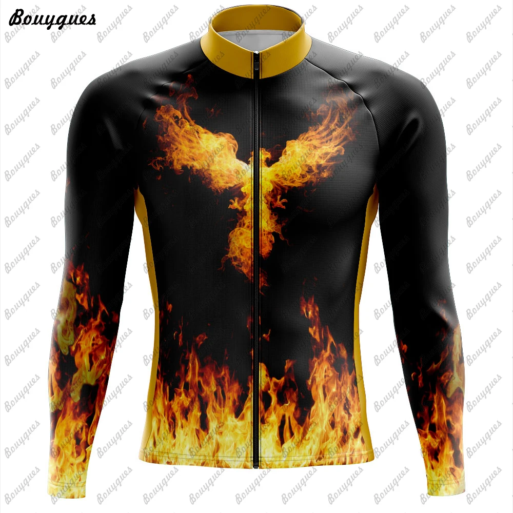 2024 New Team Cycling Jersey Set Long Sleeve Mountain Bike Cycling Clothing Breathable MTB Bicycle Clothes Wear for Mans