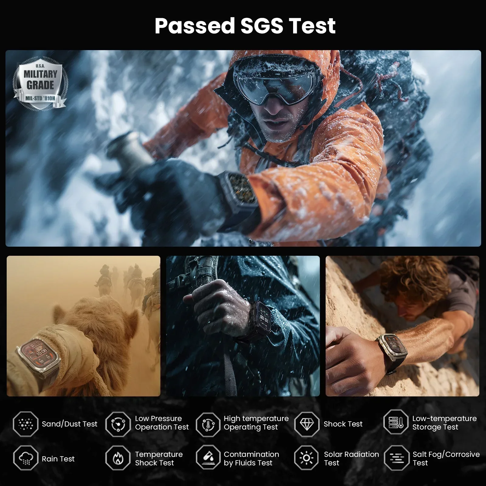 KOSPET Tank M4 ساعة ذكية من الفولاذ المقاوم للصدأ 6Sat GPS خرائط غير متصلة بالإنترنت 10ATM مقاومة للماء 45M Dive 24/7 مراقبة الصحة لنظام Android iOS