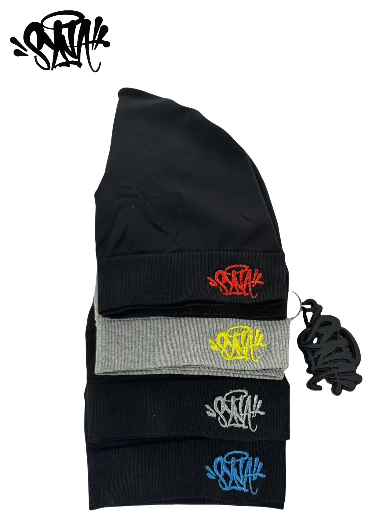 SY with Keychain 2025 New Sy World Skull Hat Syrunning Hat 2025 New Knitted Sy Beanie Hat for Men and Women Y2k War