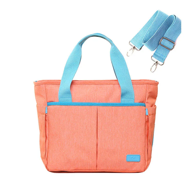 Bolso de hombro con patrón de impresión Simple para mamá, organizador de pañales para cochecito de niños, bolsa multifunción para recién nacidos,