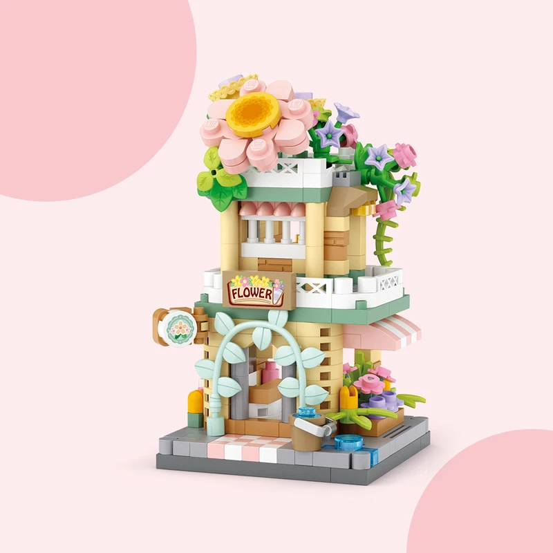 

Anime Street View Building Blocks Girl's Gift Children's Assembly Puzzle Toy Adult Building Blocks Desktop Decoration OrnamentAn