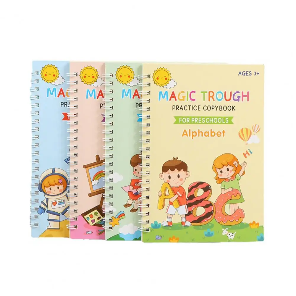 Calligraphy Paper for Children Reusable Calligraphy Practice Copybook Set for Kids Handwriting Practice Book with Grooved