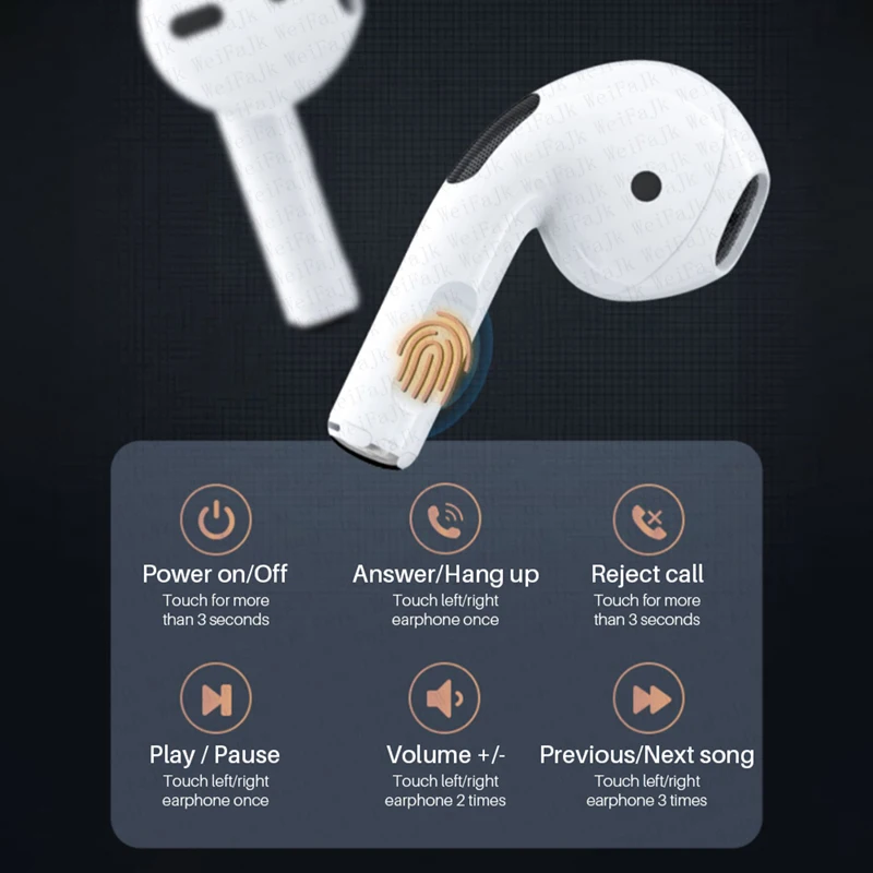 Original Air Pro 6 Pods TWS Max Wireless Bluetooth Earphones Mini Earbuds Earpod Headset For Airpodding Apple iPhone Headphones