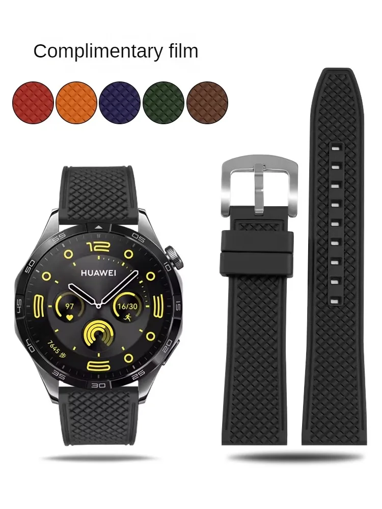 Flat Interface Quick Release Fluororubber Watch Strap Substitute Watch4/3pro/Porsche GT3/Extraordinary Master/ GS Series 20/22mm