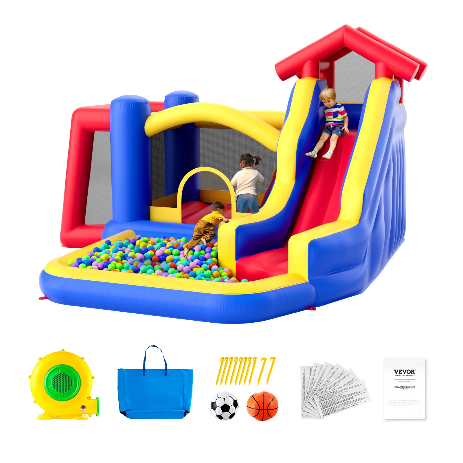 

BoLi Inflatable Bounce House Outdoor High Quality Playhouse Trampoline Jumping Bouncer for Kid Ages 3–8 Years