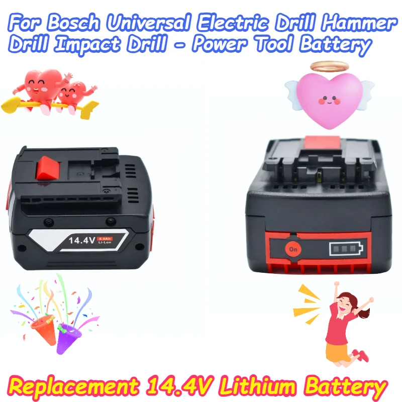 

Replacement 14.4V Lithium Battery for Bosch Universal Electric Drill Hammer Drill Impact Drill - Power Tool Battery
