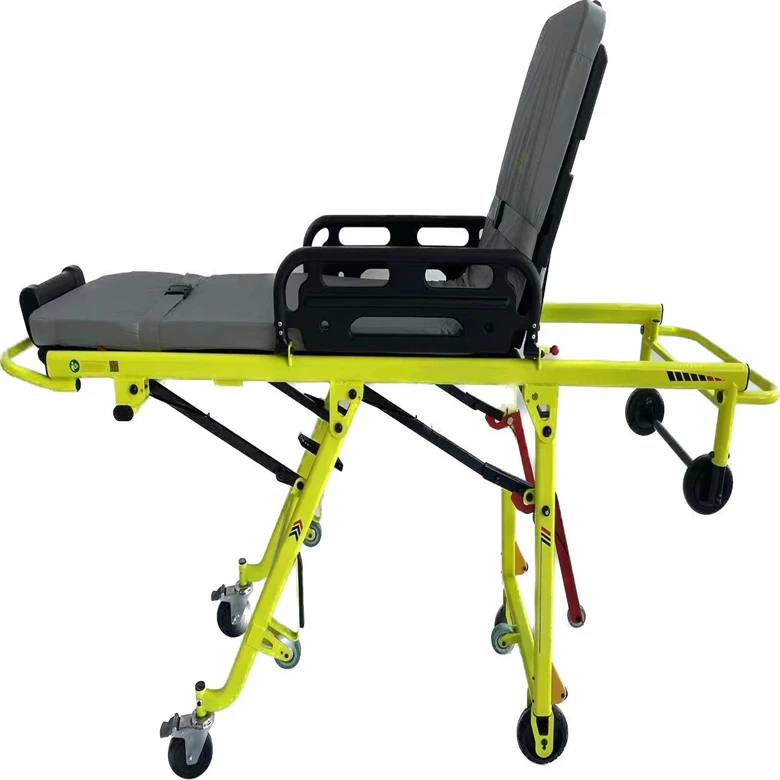 

Fire emergency rescue hospital medical manual ambulance adjustable backrest patient transport trolley stretcher bed