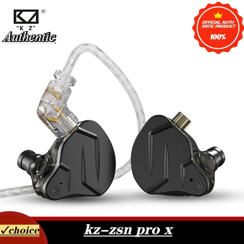 KZ-ZSN PRO X 2025 in ear earphones with metal ring, iron wire, microphone, gaming, chicken eating, computer earbuds