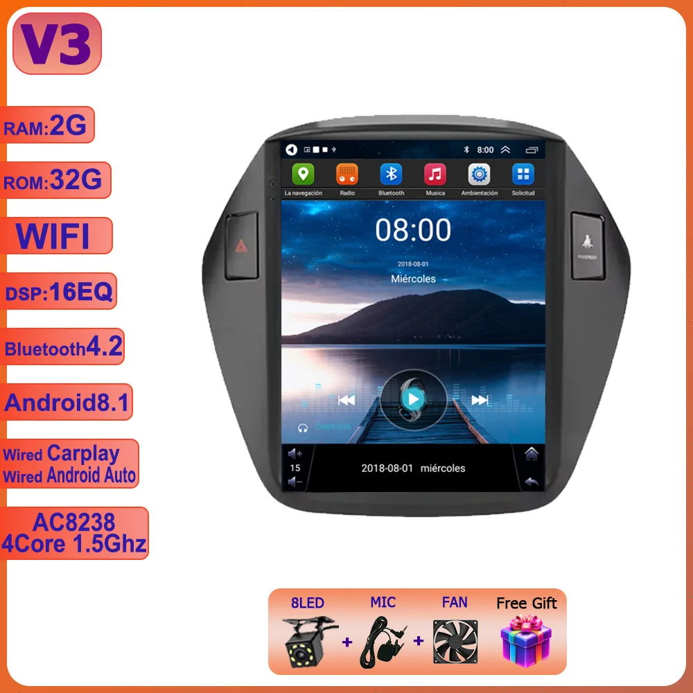 2Din dvd geen dvd Android 14 Auto Multimedia Speler Voor Hyundai Tucson 2 LM IX35 2009-2015 Tesla Stijl radio 4G Wifi Navi Carplay
