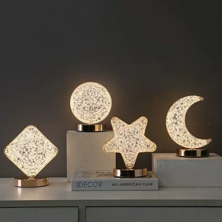 Romantic Moon Star Nightlight Study Bedroom Bedlight Rechargeable Nightlight Sleep Desk Lamp Charging Camping Light