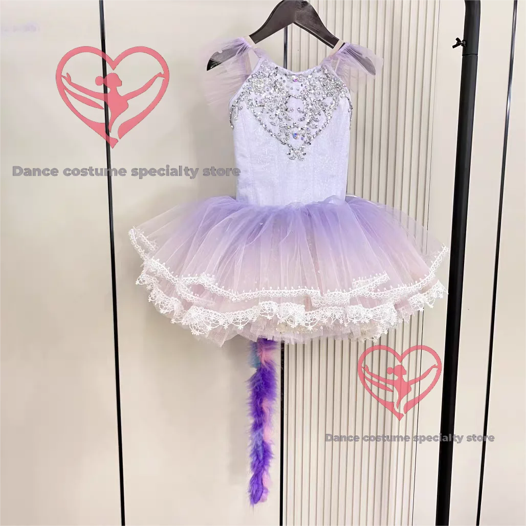 

Новое балетное платье переходного цвета с игрушечным котом, балетное платье, пышная короткая юбка, GDC Professional на заказ