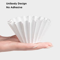 50pcs Disposable Basket Coffee Filter Paper ，Pour Over Filter Papers Cake Shape，Compatible With B75 Wave Dripper 155\\185 Series