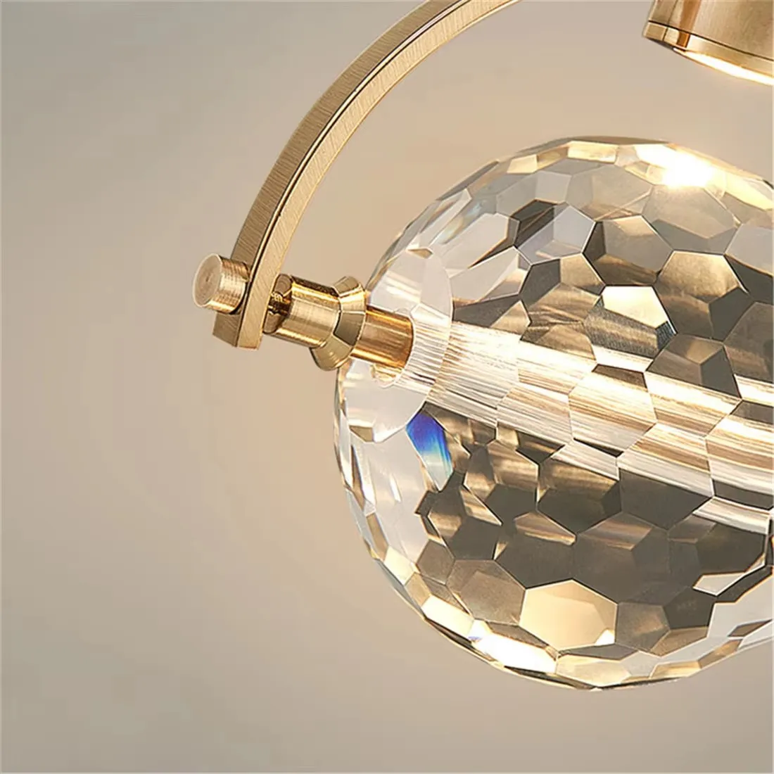 American Luxury Crystal Gold Led Pendant Lights Modern Fashion Home Deco Hanging Lamp Kitchen Loft Restaurant Suspension Luster