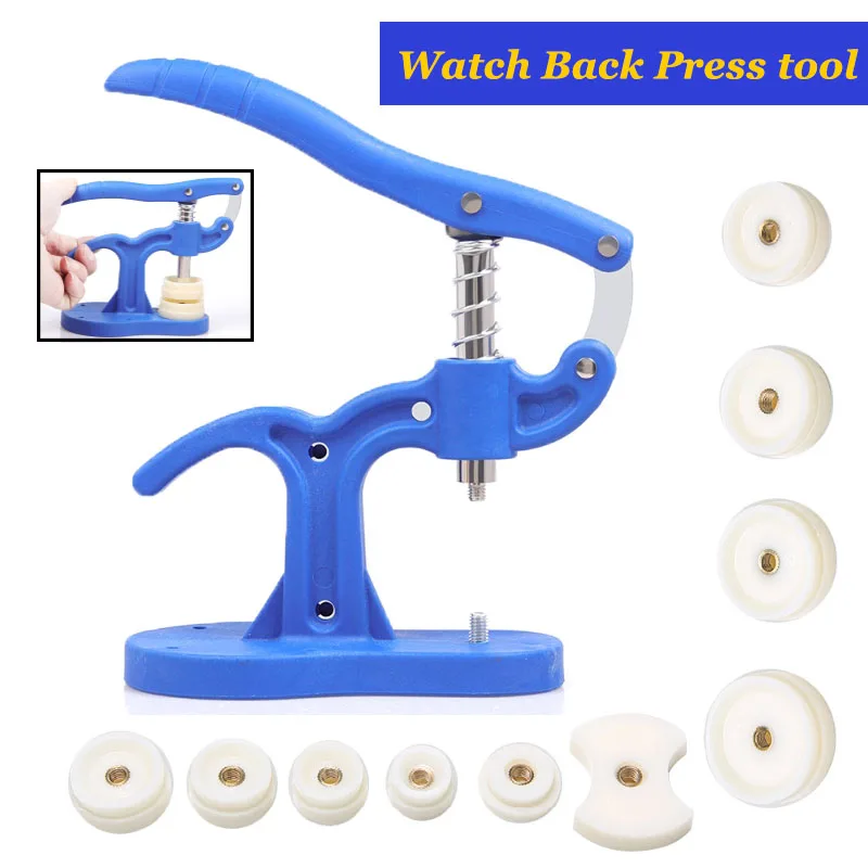 Watch Back Press Tool Set Capper Back Cover Press Tool Fitting Dies Remover Closer Watch Repair Tool Kit for Watchmaker 12pcs