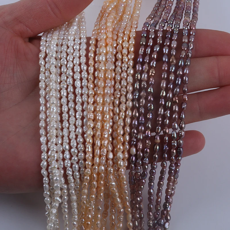 2.8-3.2mm Wholesale Real Natural Freshwater Rice Pearls for Jewelry Making