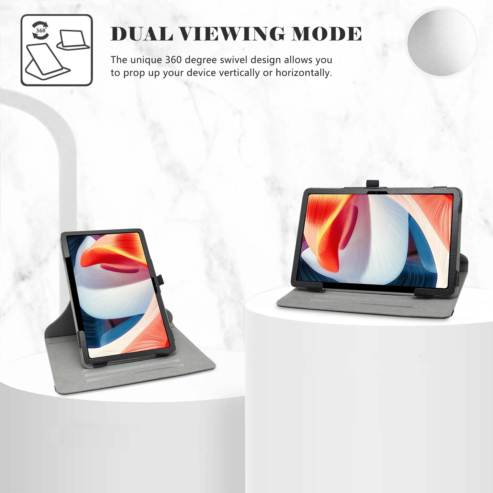 360 Degree Rotary Rotating PU Leather Cover For DOOGEE T20S  / T20  10.4