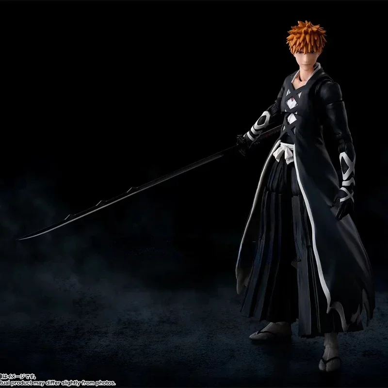 In Stock BANDAI Original S.H.Figuarts SHF Death God Kurosaki Ichigo Tensu Zangetsu Anime Action Figure Model Toy Collection Gift