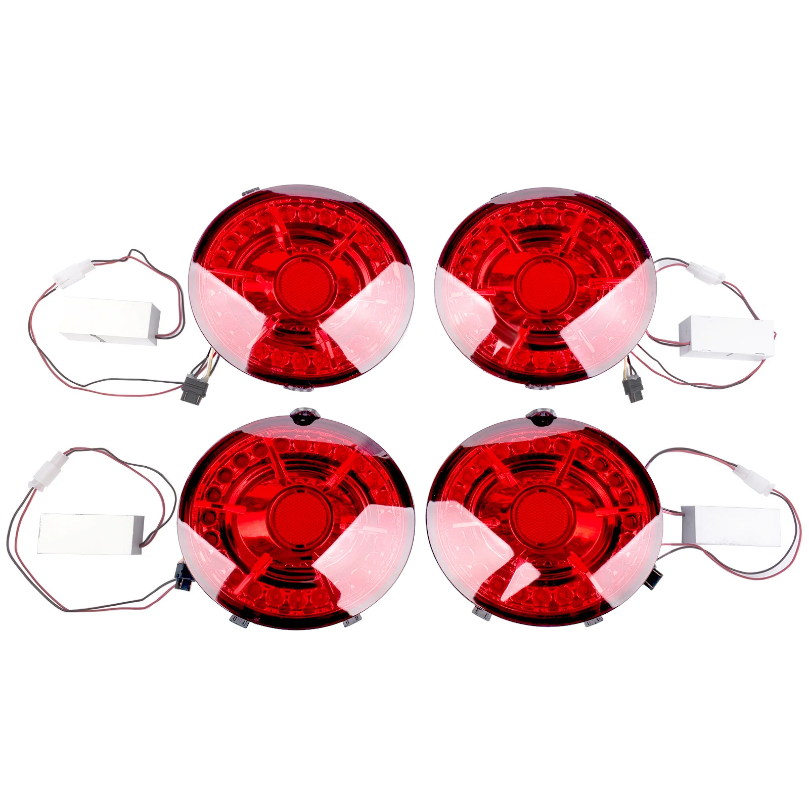 

4Pcs LED Tail Lights Brake Lights RED Lens Fit for Chevy Corvette C6 Coupe 2005-2013 2801188 15279751 15279752 10440716