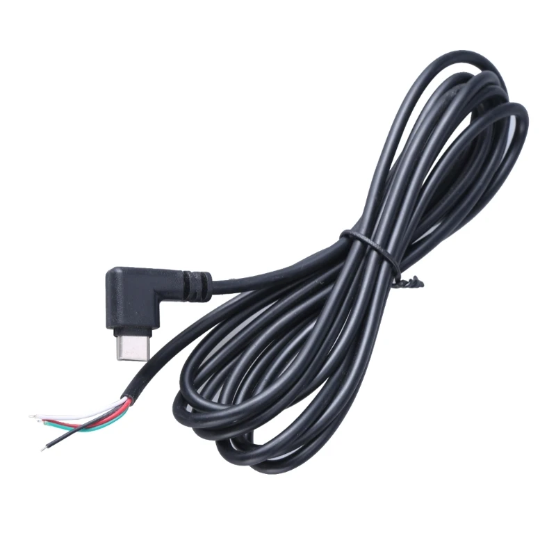 90 องศา/ตรงหัว USB C ถึง 4Pin Bare Wire ปลายเปิดสายไฟ, ประเภท C ชายปลั๊ก Pigtail Extension Cable Line