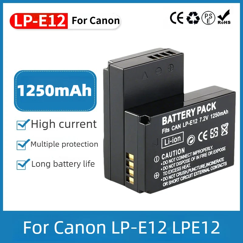 LP-E6P 6 LP-E6N 7.2V Battery for Canon LPE12 EOS 100D M50 M10 M100 M2 M200 Kiss X7 SX70 Rebel SL1 DSLR Replacement Battery