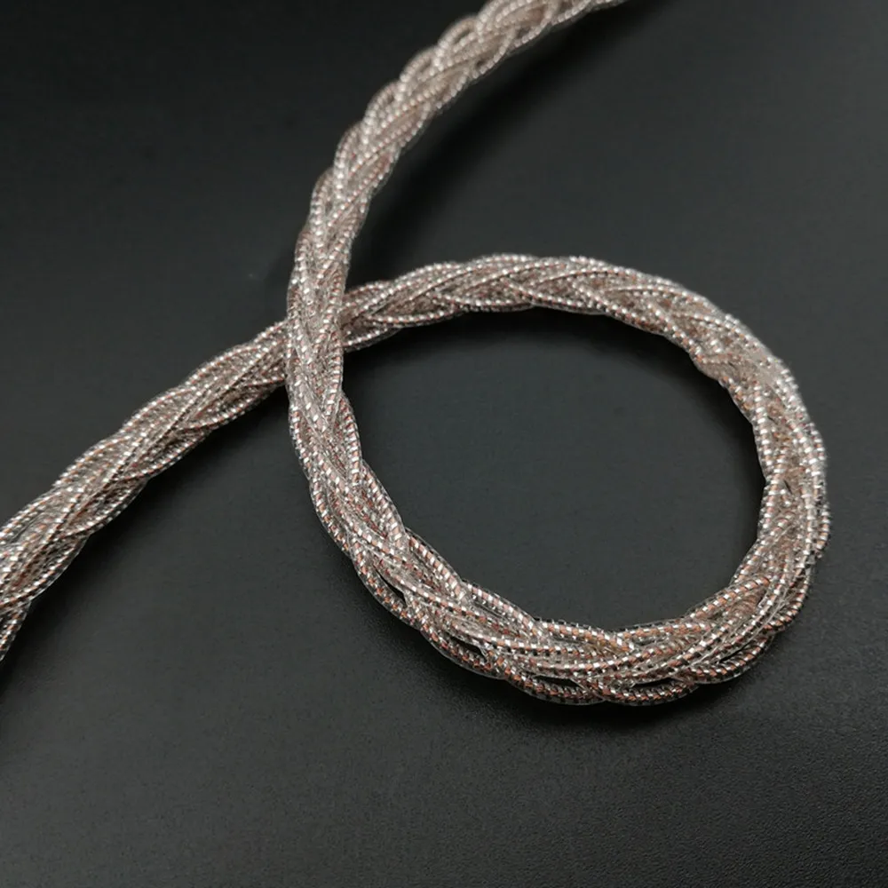 7N однокристальный медный 8-жильный серебристый фольгированный кабель с золотым покрытием 200 ядер многожильный витой толстый Diy кабель для наушников OD4.5