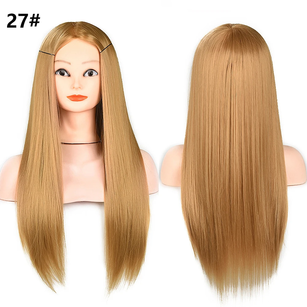 100% High Temperature Fiber Blonde Hair Mannequin Head Training Head For Braid Hairdressing Manikin Doll Head With stand