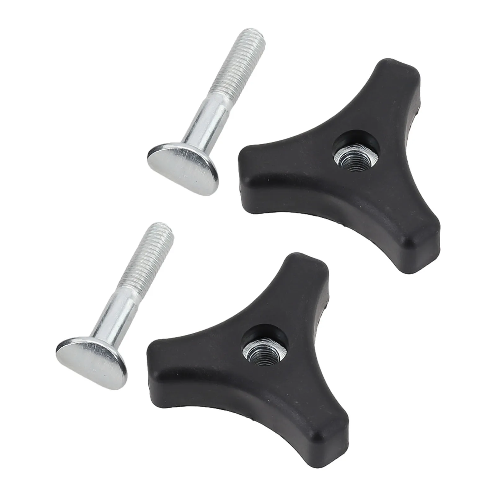 2pcs Plastic Triple-Cornered Triangles Knob Handle Replacement Parts Nut Screw For Lawn Mower Machine Bolt Screws