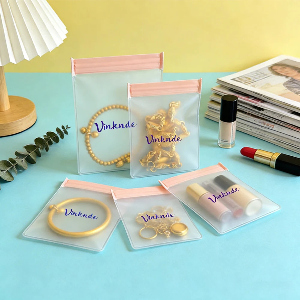

Cosmetic Ziplock Bag Jewelry Bags Custom Transparent Plastic Packaging Zipper Bag with Logo Accessories Dust Storage Pouches