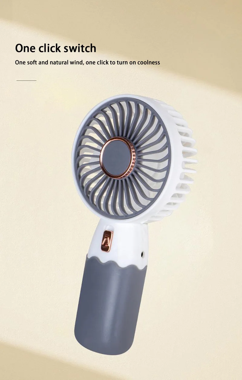 Mini ventilador eléctrico 2 en 1 para exteriores, portátil, de mano, recargable por Usb, refrigeración de escritorio con función de soporte para teléfono móvil, Verano