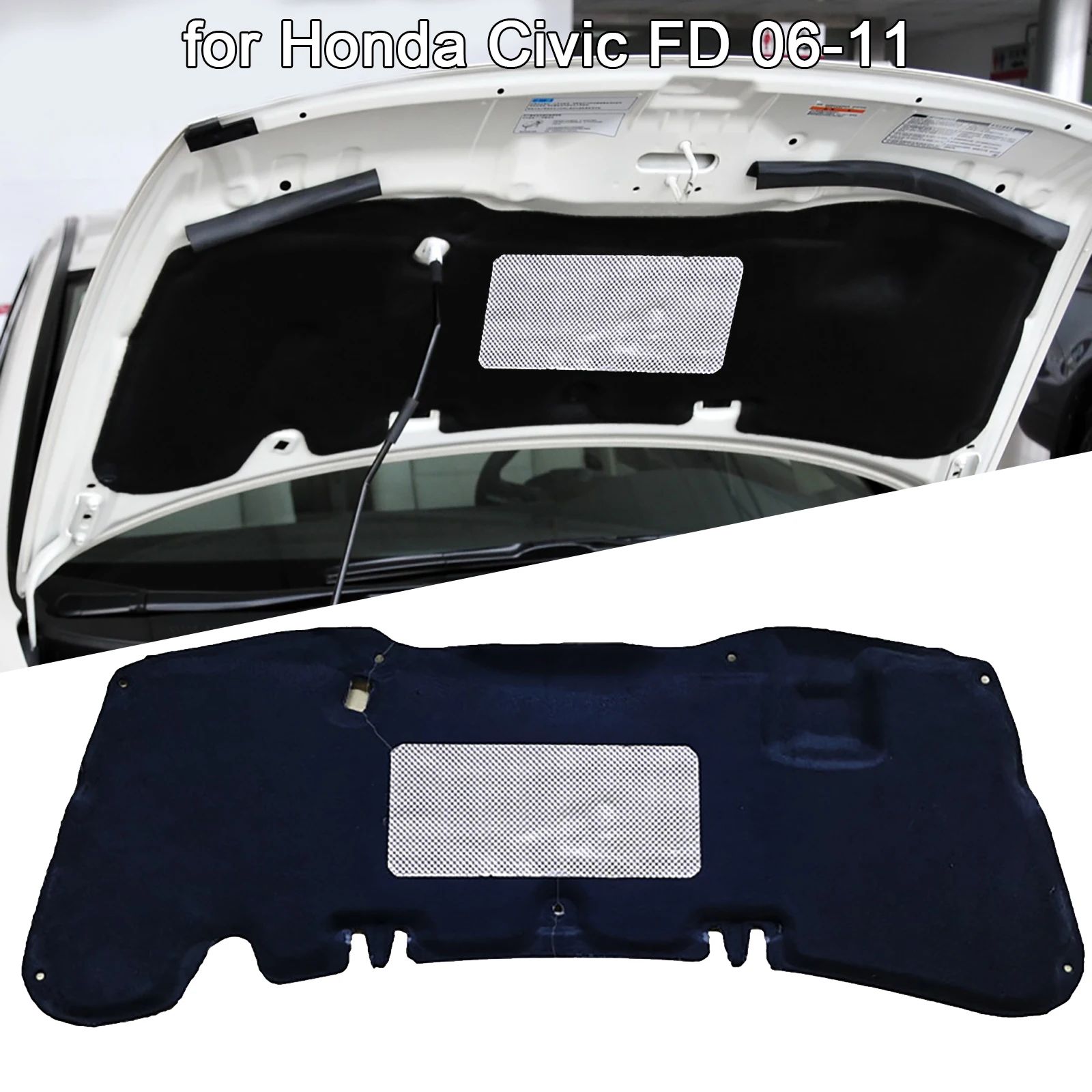 

Car Front Engine Hood Heat Sound Insulation Pad Soundproof Heat Insulation Cotton Pad Mat for Honda Civic FD 06-11