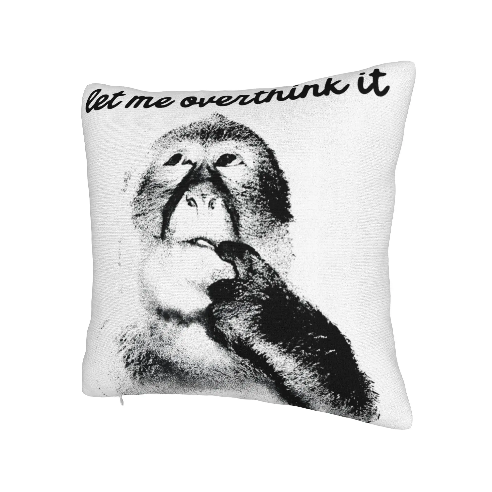Decorative Pillow Cover Thinking Monkey Meme  Merch Home  Pillow Case Cover Zippered Multiple Sizes