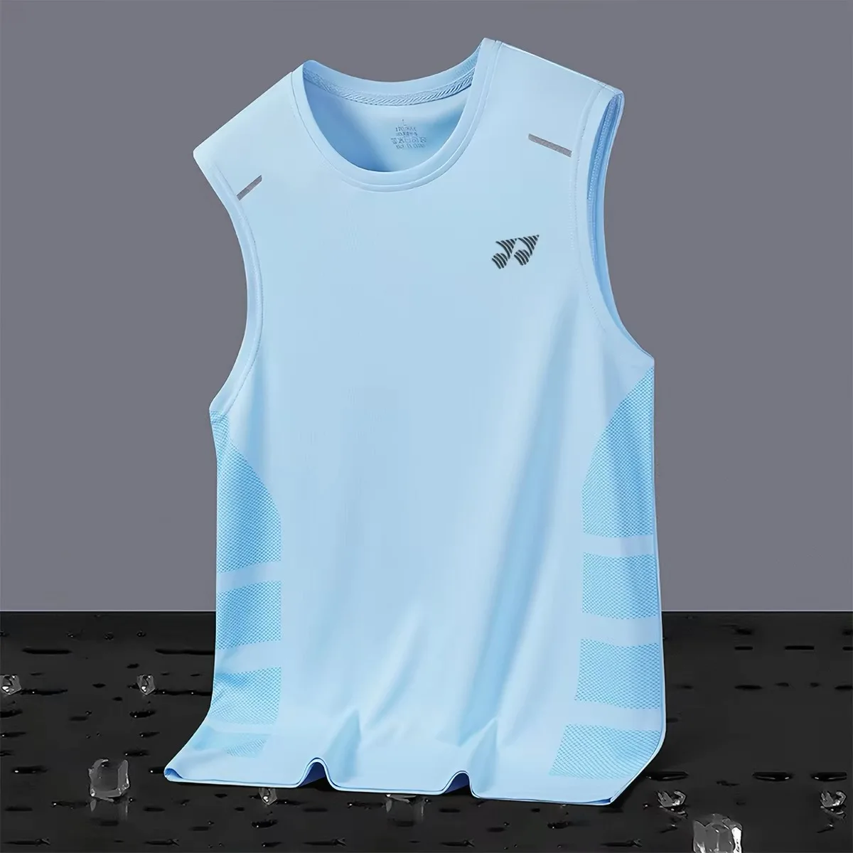 Loose Ice Silk Sports Vest Sleeveless T-Shirt Quick Dry Basketball Badminton Upper Apparel Breathable Men's Casual Wear