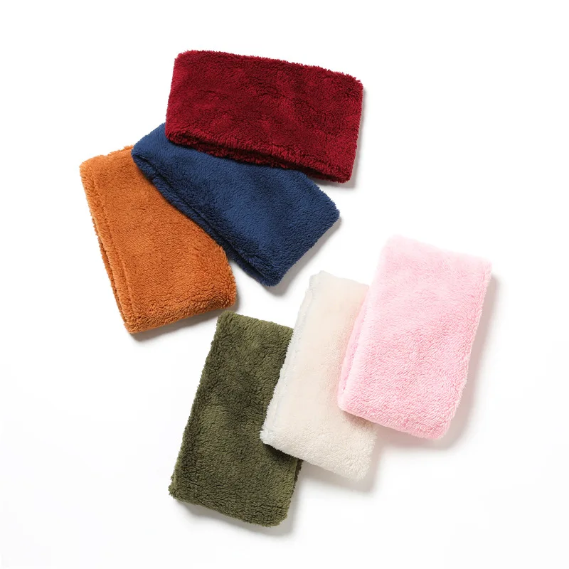 Pañuelo de invierno cálido de felpa de Color sólido a la moda Simple para mujer y hombre, máscara facial completa tejida, bufandas para el cuello, silenciador grueso