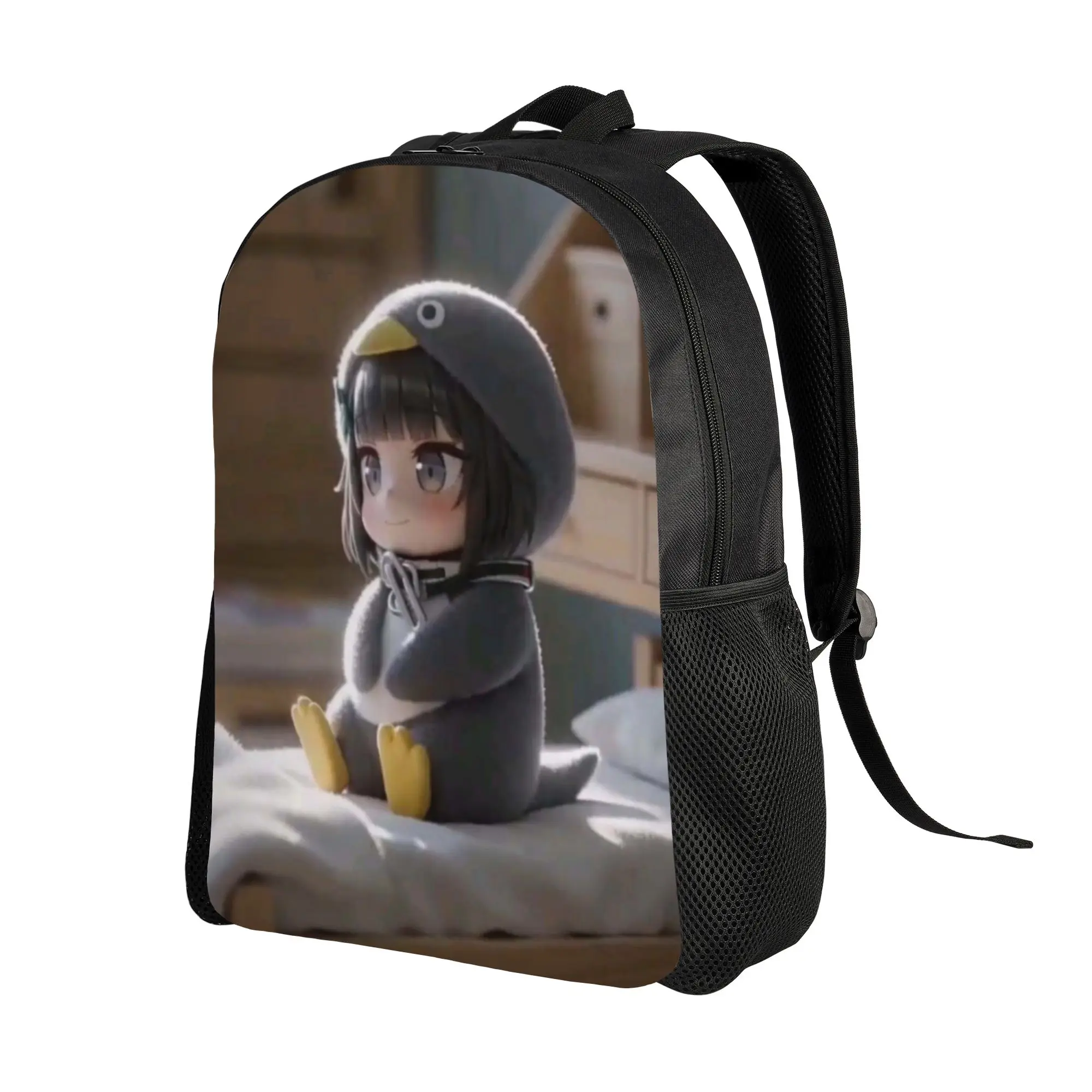 Back to school season gugu gaga Bedside Penguin Girl Soft Cozy Kawaii Cartoon Knapsack College Student Adjustable Strap Backpack