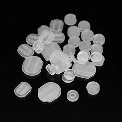 50pcs Soft Transparent Silicone Rubber Earring Flat Pad Cushion Cover For Handmade Clip on Earrings Jewelry Findings Accessories